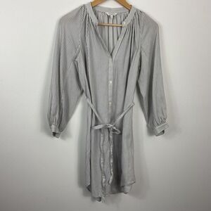 Lucky Brand XS Gray Striped Long Sleeve‎ Shirt Dress with Belt